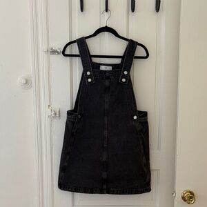 Black denim overall dress